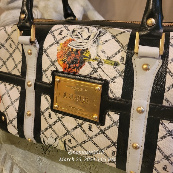 L.A.M.B. by Gwen Stefani Marigold Satchel Leather Luxury Designer Handbag #743 - Picture 7 of 13